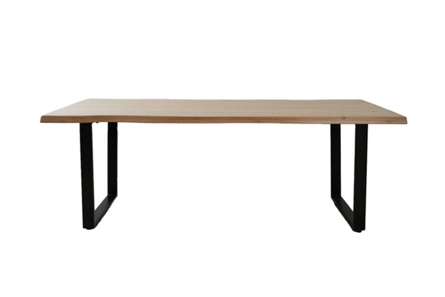 ESSTISCH LEXIE 220x100 cm, Eichenholz, Naturell-Schwarz - Naturfarben, Holz (220/100/76cm) - Light & Living