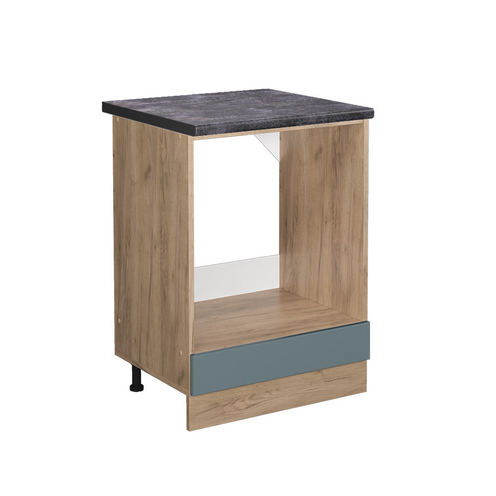 HERDUMBAUSCHRANK R-Line Blau-Grau 60 cm, AP Anthrazit - Eiche Wotan/Blaugrau, Holzwerkstoff (60/81.6/60cm) - Vicco
