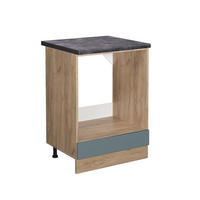 HERDUMBAUSCHRANK R-Line Blau-Grau 60 cm, AP Anthrazit - Honigeiche/Eiche Wotan, Holzwerkstoff (60/81.6/60cm) - Vicco