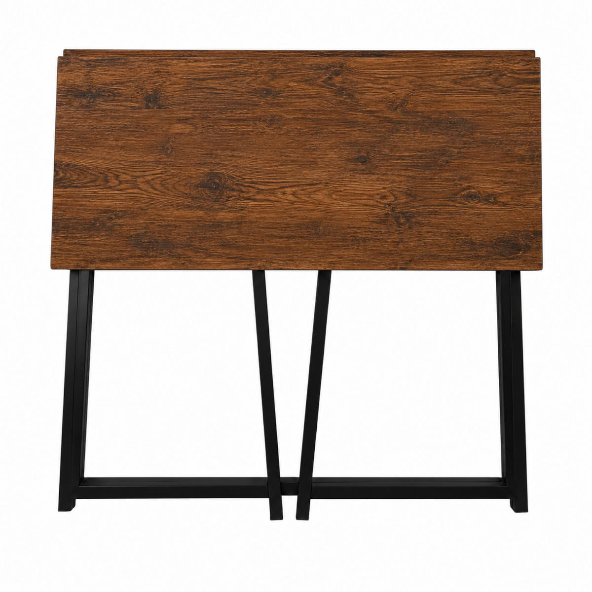 KLAPPSCHREIBTISCH MDF Metall Rustikalbraun Schwarz 80 x 40 x 74 cm platzsparend - Schwarz/Braun, Holzwerkstoff/Metall (40/80/74cm) - Begryf