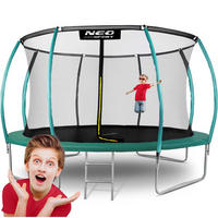 PROFILIERTES Gartentrampolin 14 ft/435 cm mit Innennetz - Grün, Metall (435/435cm)