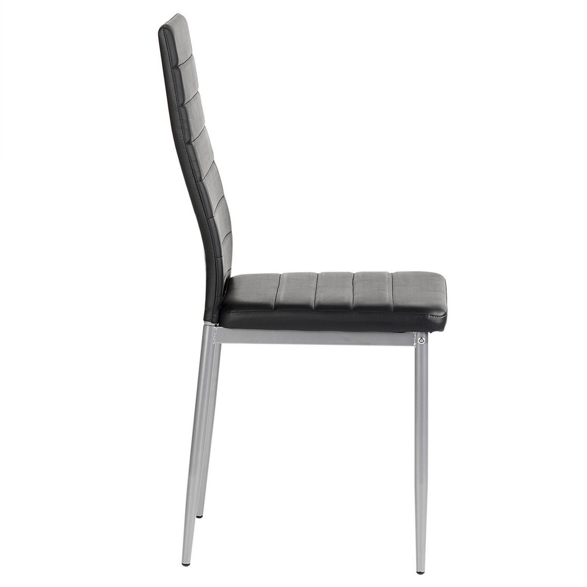ESSZIMMERSTUHL NATHALIE 4ER-SET - Schwarz, Textil/Metall (43/100/50cm) - IDIMEX