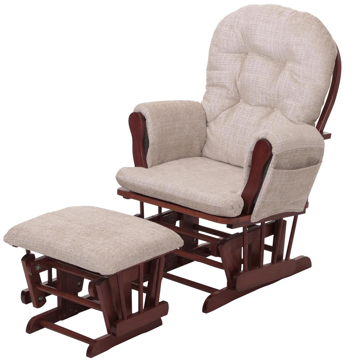 RELAXSESSEL Cremeweiß, Braun - Weiß/Braun, Textil (75/100/71cm) - MCW