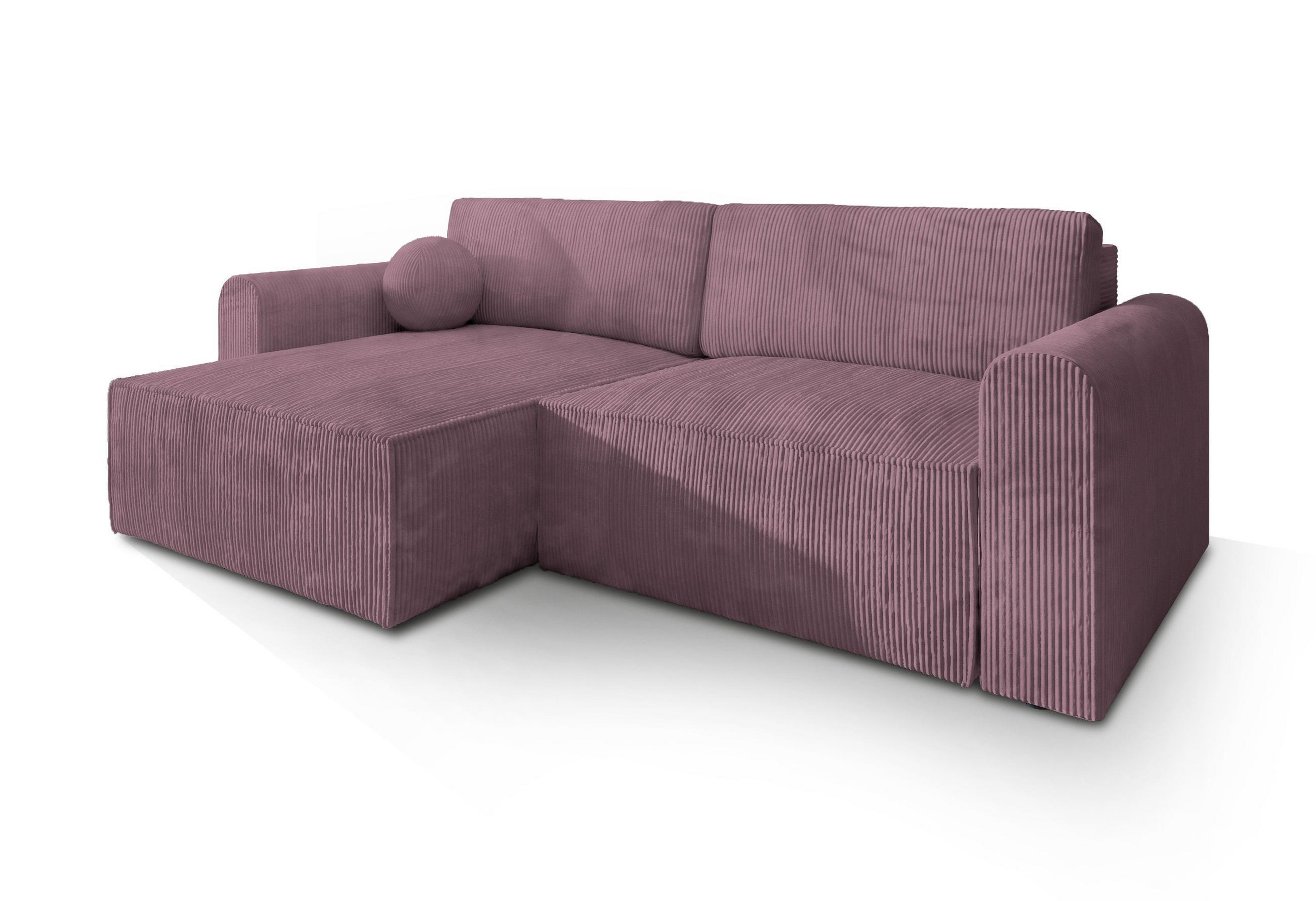 ROHOVÁ SEDAČKA FIANO šeříková - šedá/šeříková, dřevo/textil (245/148cm) - MASSENO