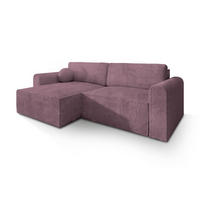 ROHOVÁ SEDAČKA FIANO šeříková - šedá/šeříková, dřevo/textil (245/148cm) - MASSENO