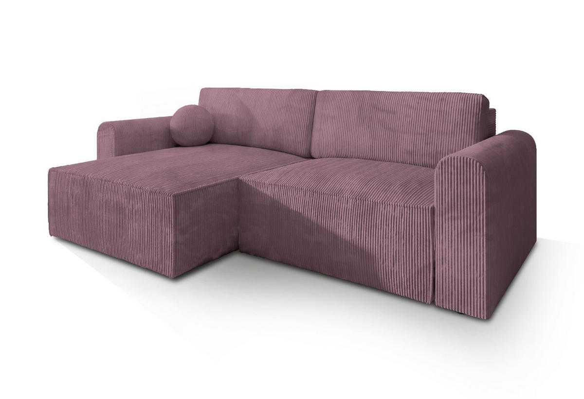 ROHOVÁ SEDAČKA FIANO šeříková - šedá/šeříková, dřevo/textil (245/148cm) - MASSENO