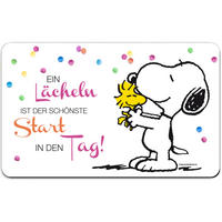 BRETTCHEN The Peanuts Snoopy Ein Lächeln ist der schönste Start Mehrfarbig 14,5 x 23,5 cm - Multicolor, Kunststoff (14.5/23.5cm) - United Labels