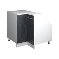 KOTNI KUHINJSKI ORMAR ZA KOSINE KROVA R-Line Crni Beton 75.6 cm s 1 vratima, korpus ormarića dubine 60 cm - bijela/crna, drvni materijal (75.6/83.8/60cm) - Vicco
