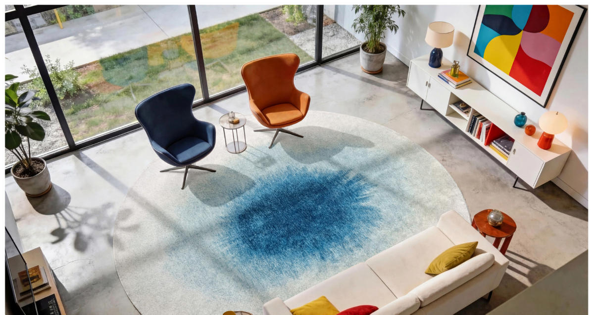 TEPPICH modern Flachgewebe GLOBE Blau 240 x 340 cm - Blau, Textil (240/340cm) - Novatrend