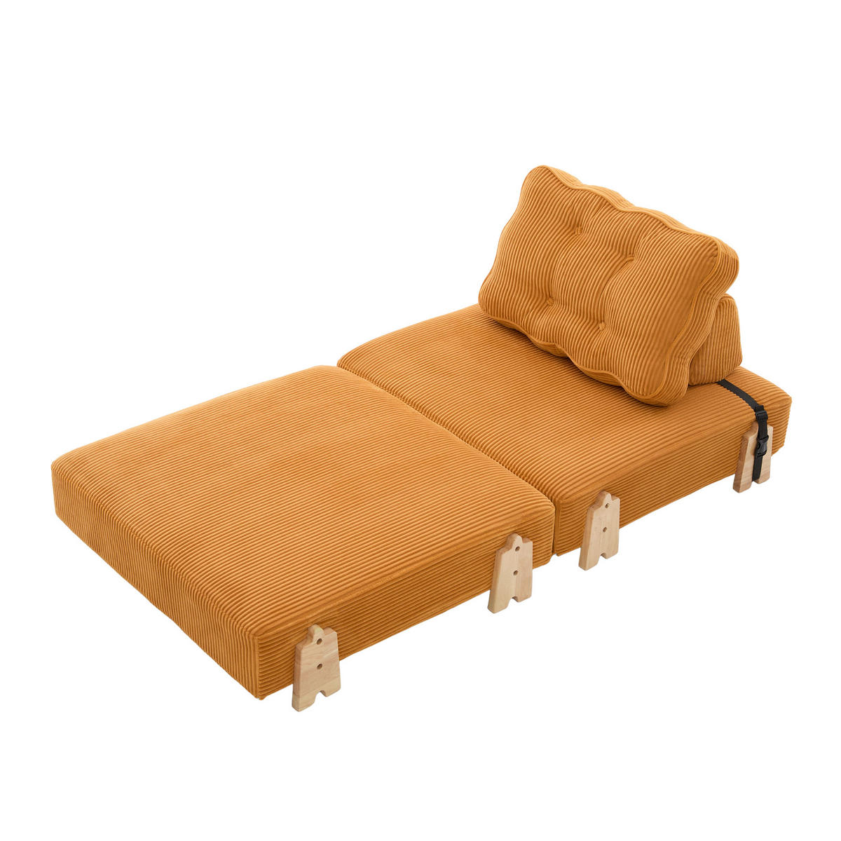 SCHLAFSESSEL ausklappbar mit Holzgestell, DE-42596, Orange - Orange, Holzwerkstoff (90/84/86cm) - ComfortXL