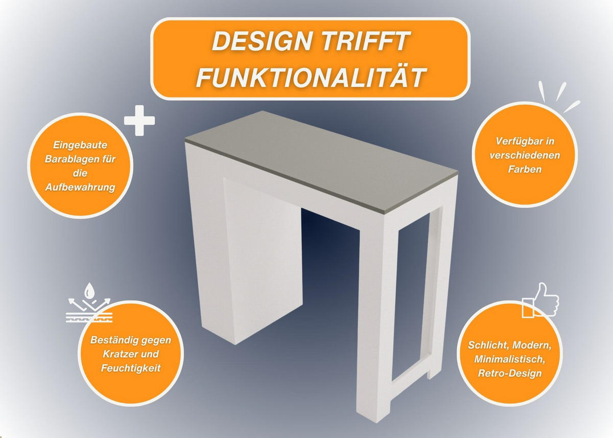 BARTISCH Dunkelgrau 103/50.5/115cm - Dunkelgrau/Weiß, Holzwerkstoff (115/103/50.5cm) - CraftPAK