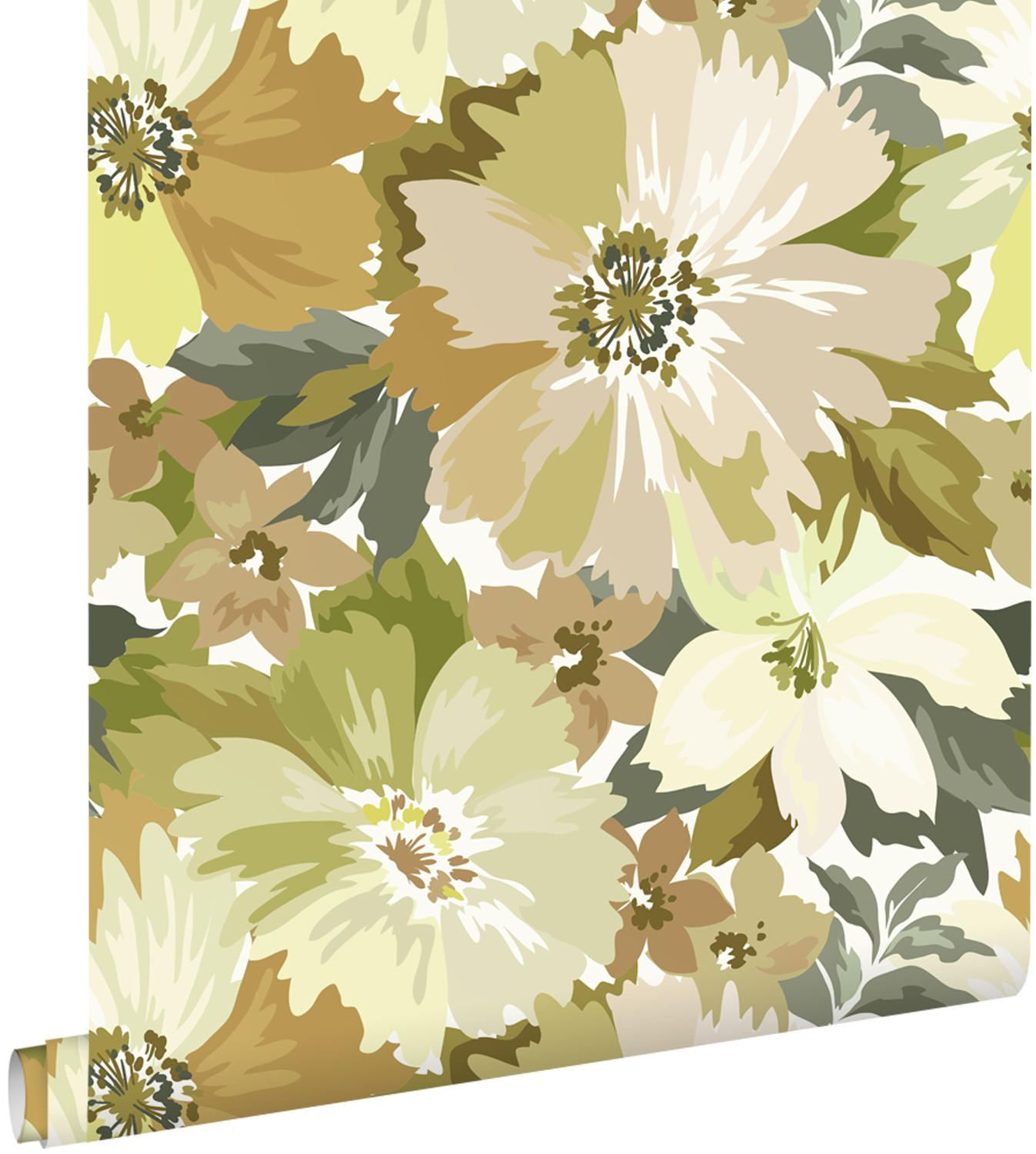 TAPETE Blumen 50 x 900 cm - Grün, Papier (50/900cm) - ESTAhome