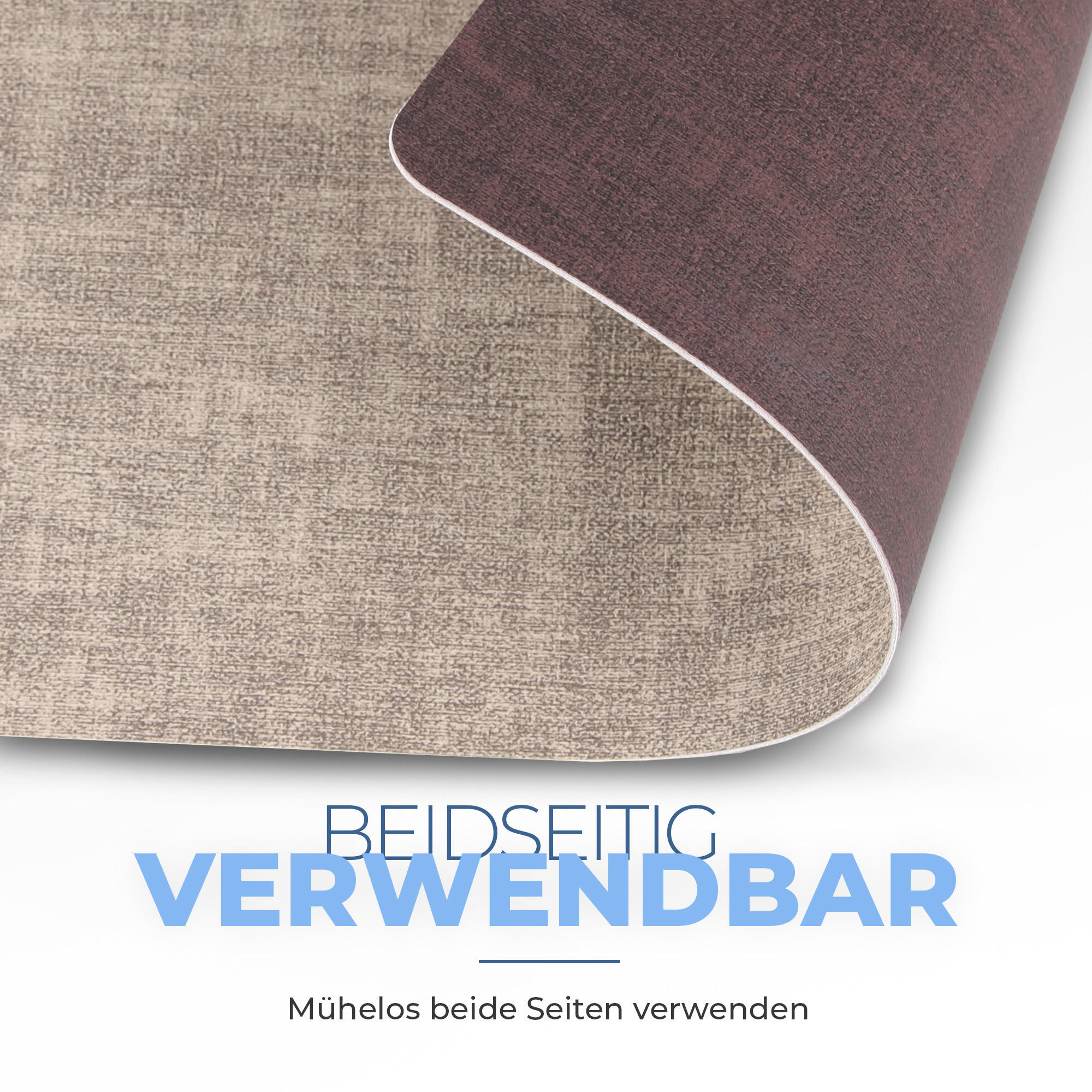 TISCHSET Struktur ( 4er Set ) abwischbares Lederimitat Platzdeckchen 46x33cm - Doppelseitiges ( Braun / Beige ) Kunstleder Platzset - Braun, Kunststoff (33/46cm) - Bestlivings