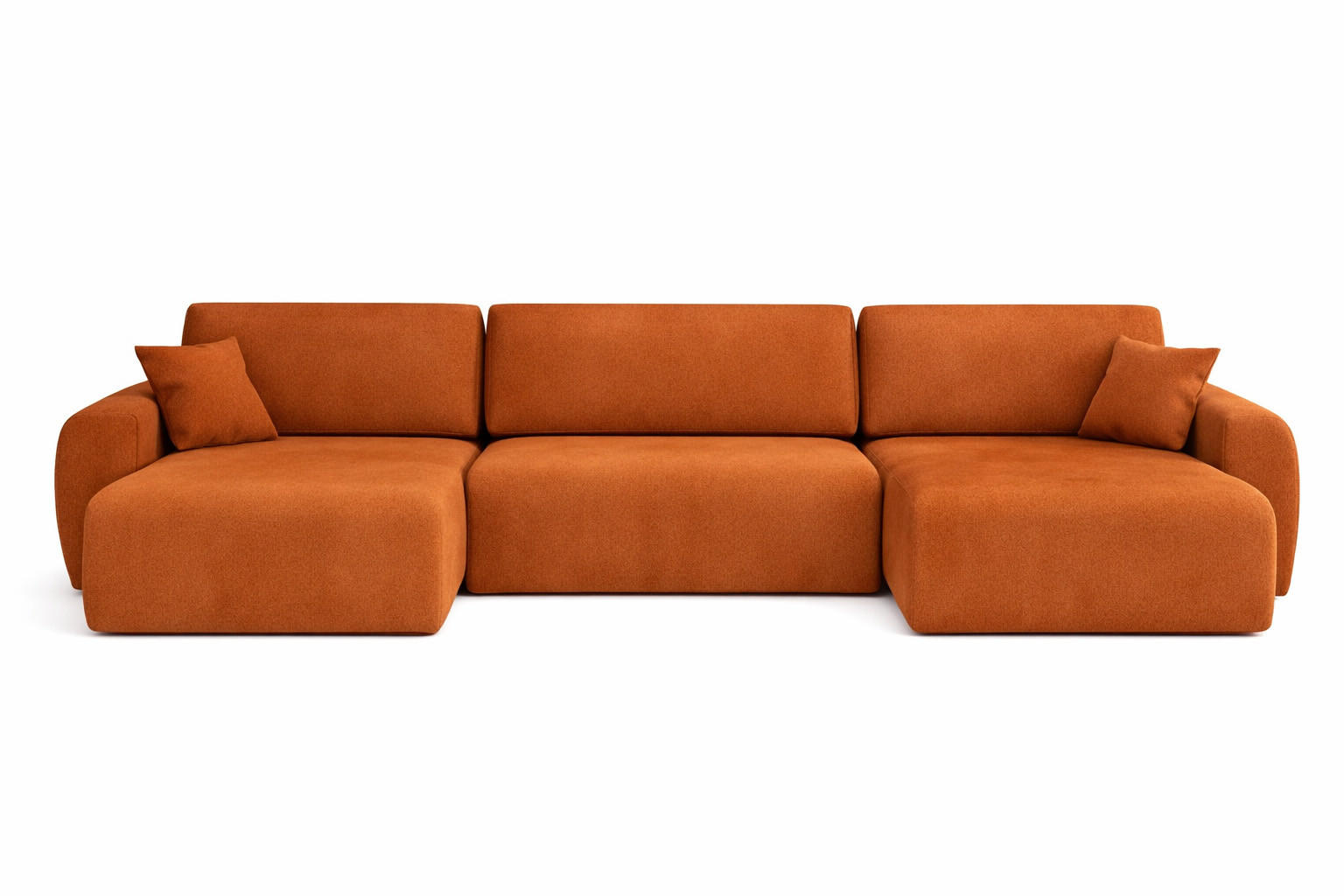 ECKSOFA Mit Schlaffunktion Und Bettkasten U-Form Ariel U, Veloursstoff Salvador, Braun - Braun, Holz (342/142cm) - Kaiser Möbel