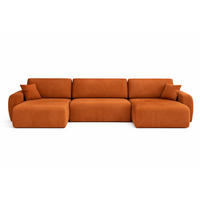 ECKSOFA Mit Schlaffunktion Und Bettkasten U-Form Ariel U, Veloursstoff Salvador, Braun - Braun, Holz (342/142cm) - Kaiser Möbel