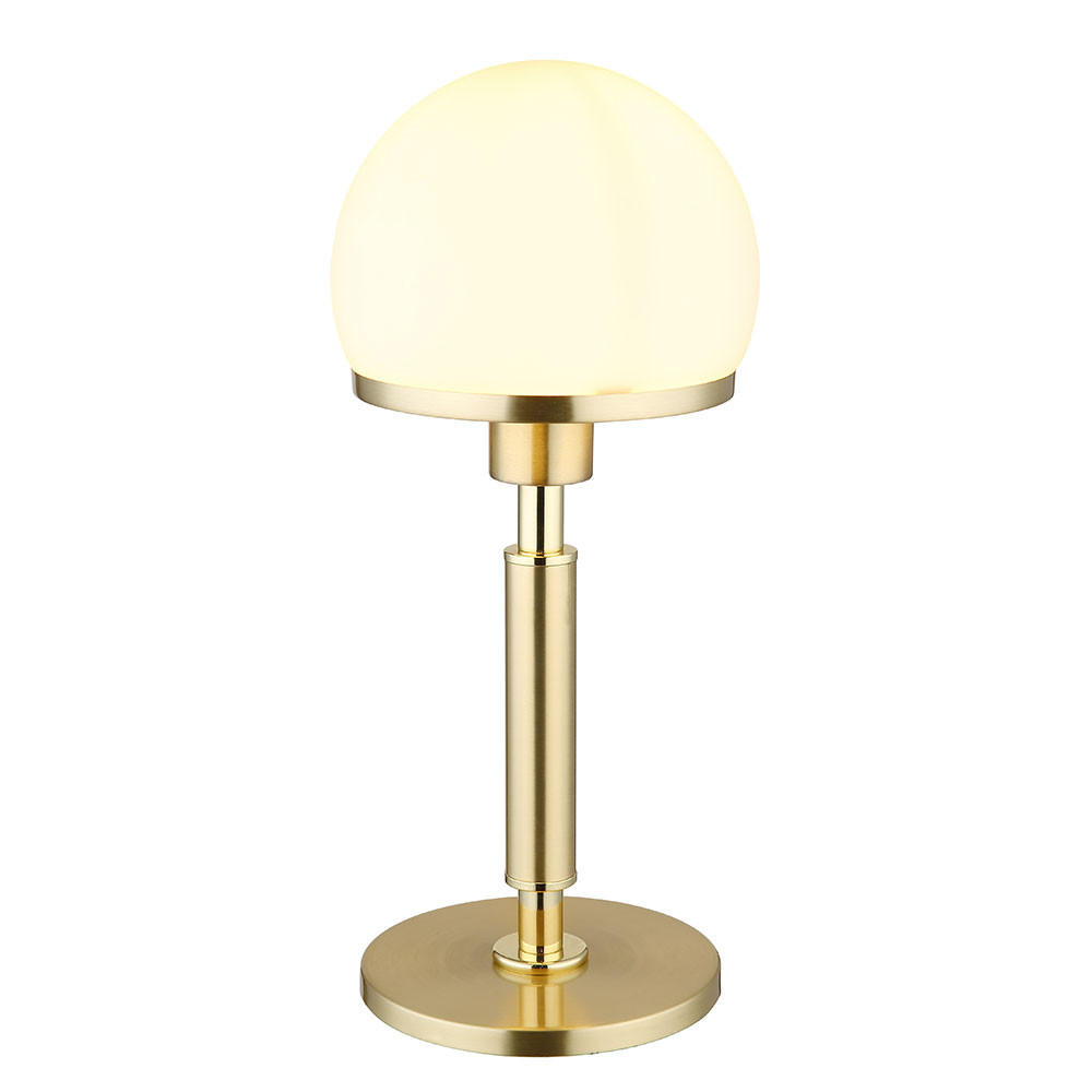TISCHLEUCHTE Metall Messing Opalglas - Messingfarben, Glas (18/18/40cm) - Globo Lighting
