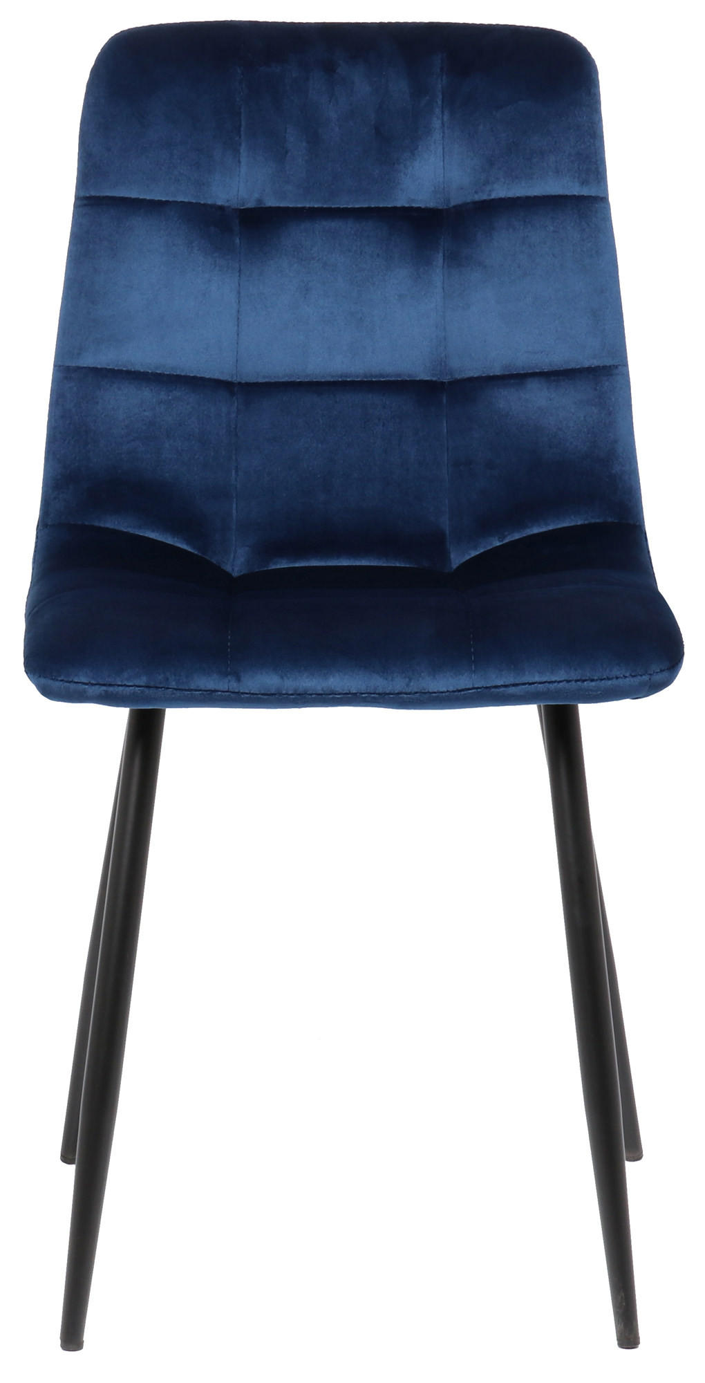 ESSZIMMERSTUHL Till, 2er Set, Samt, Gestell Metall matt Schwarz Blau - Blau/Schwarz, Textil/Metall (45/88/52cm) - TPFLiving