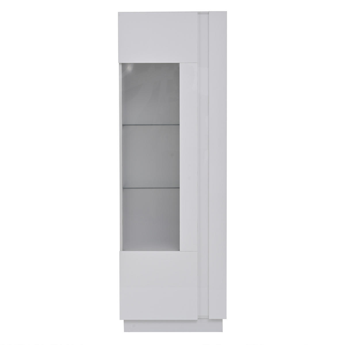 VITRINE 60/40/180 cm mit LED-Beleuchtung, Acrylfront und Hochglanz, Weiß - Weiß, Holzwerkstoff (60/180/40cm) - Redom