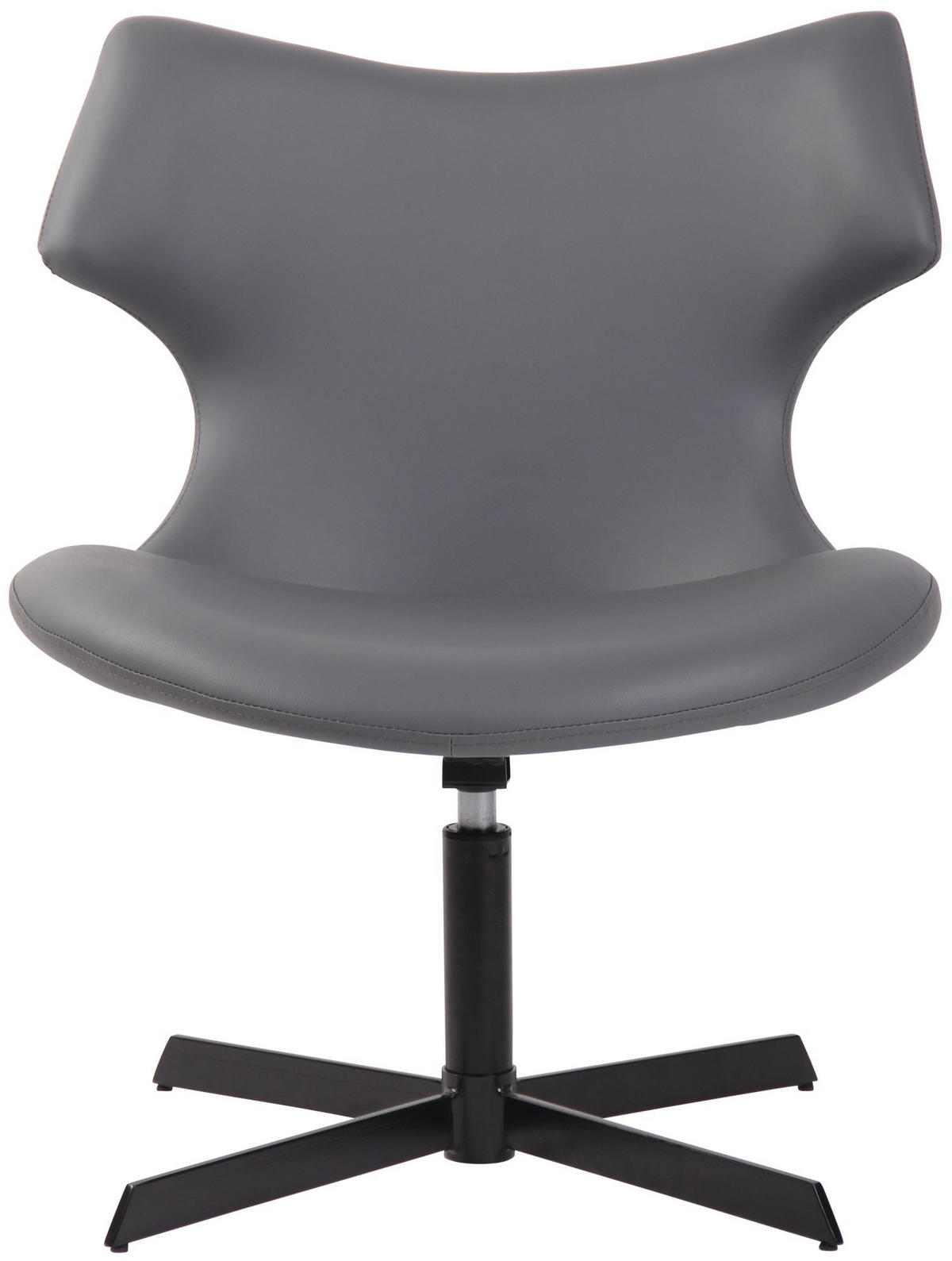 DREHSTUHL Lederlook grau - Schwarz/Grau, Textil/Metall (65/79/69cm) - CLP