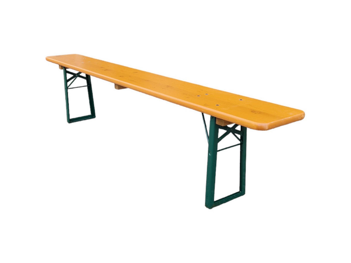 BIERZELTGARNITUR ALPENFEST 3-teilig 77x220x80cm Fichtenholz Nuss/ Grün - Nussbaumfarben, Holz - CHEFGASTRO