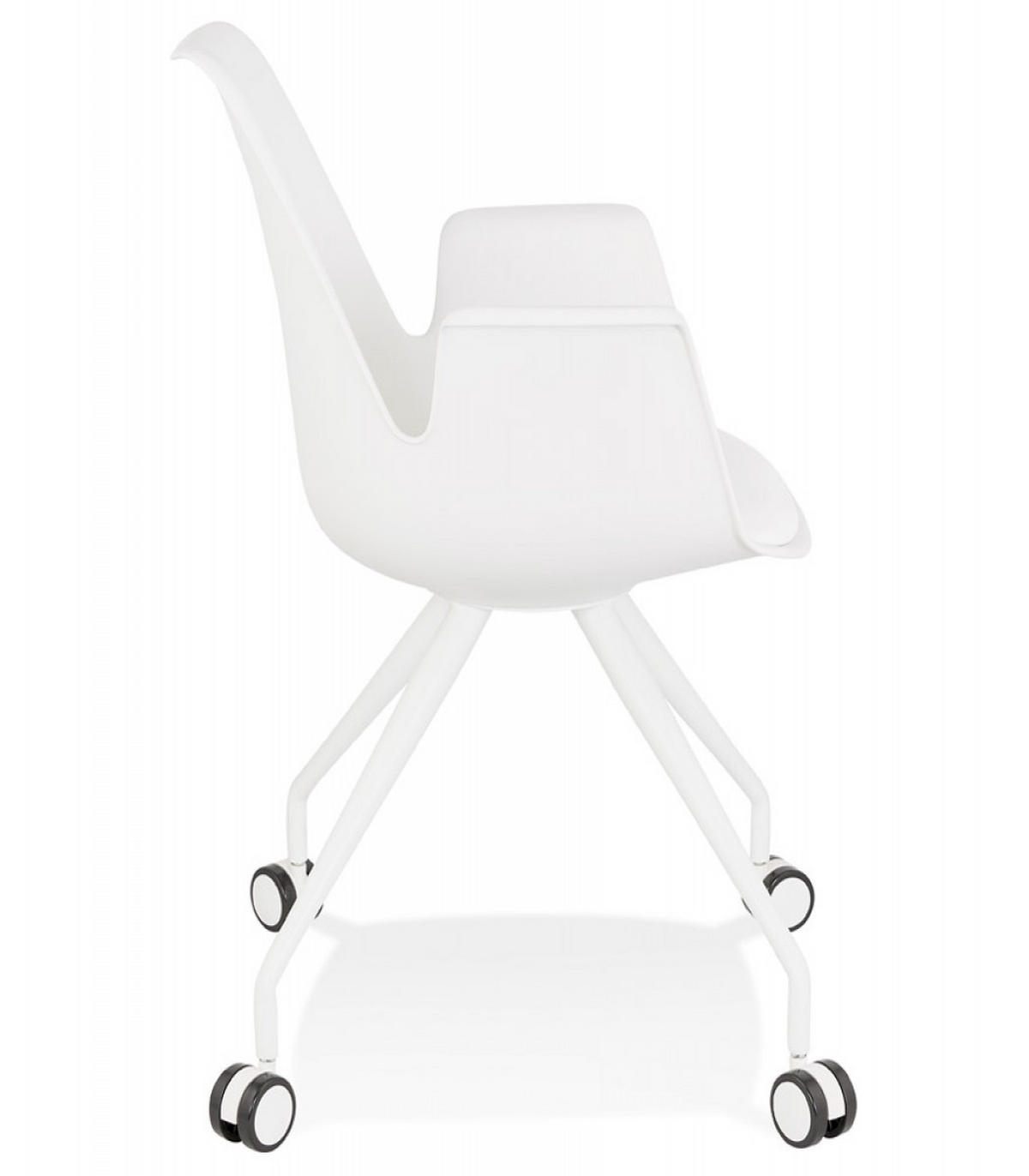 BÜROSTUHL mit Armlehnen aus Kunststoff und Metall SPLIT, Weiß 60x60x89 cm - Weiß, Kunststoff/Metall (60/89/60cm) - KADIMA DESIGN