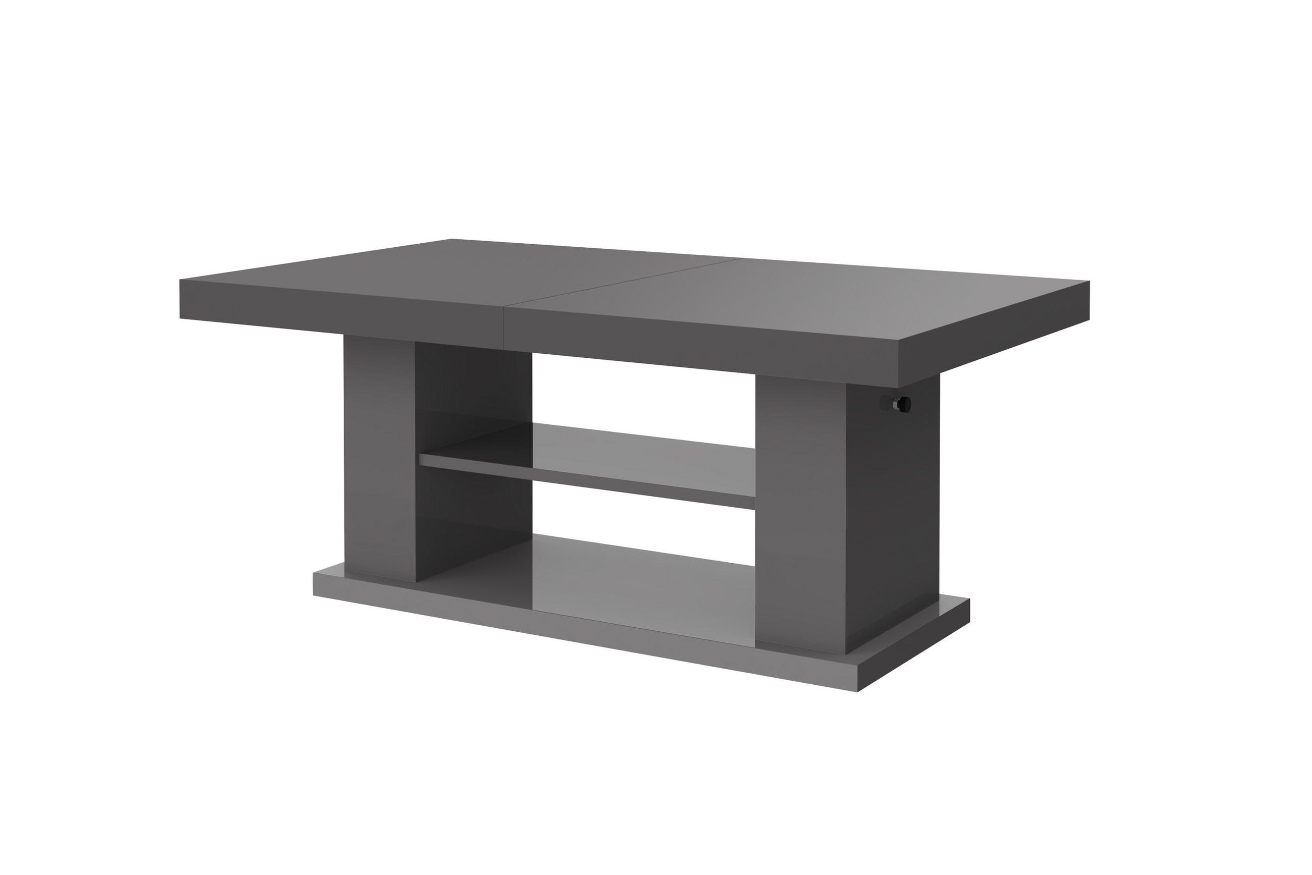 COUCHTISCH rechteckig Grau Hochglanz 120/50/70 cm - Grau, Holzwerkstoff (70/120/50cm)