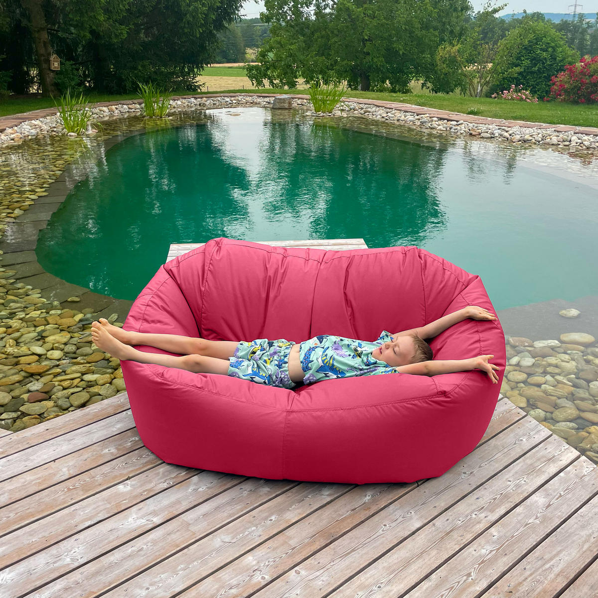 SITZSACK SOFA Lounge pink für Indoor und Outdoor - Pink, Textil (1600/60/1000cm) - Bruni