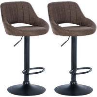 BARHOCKER 2er Set Stoff braun - Braun, Textil (47/85/48cm) - CLP