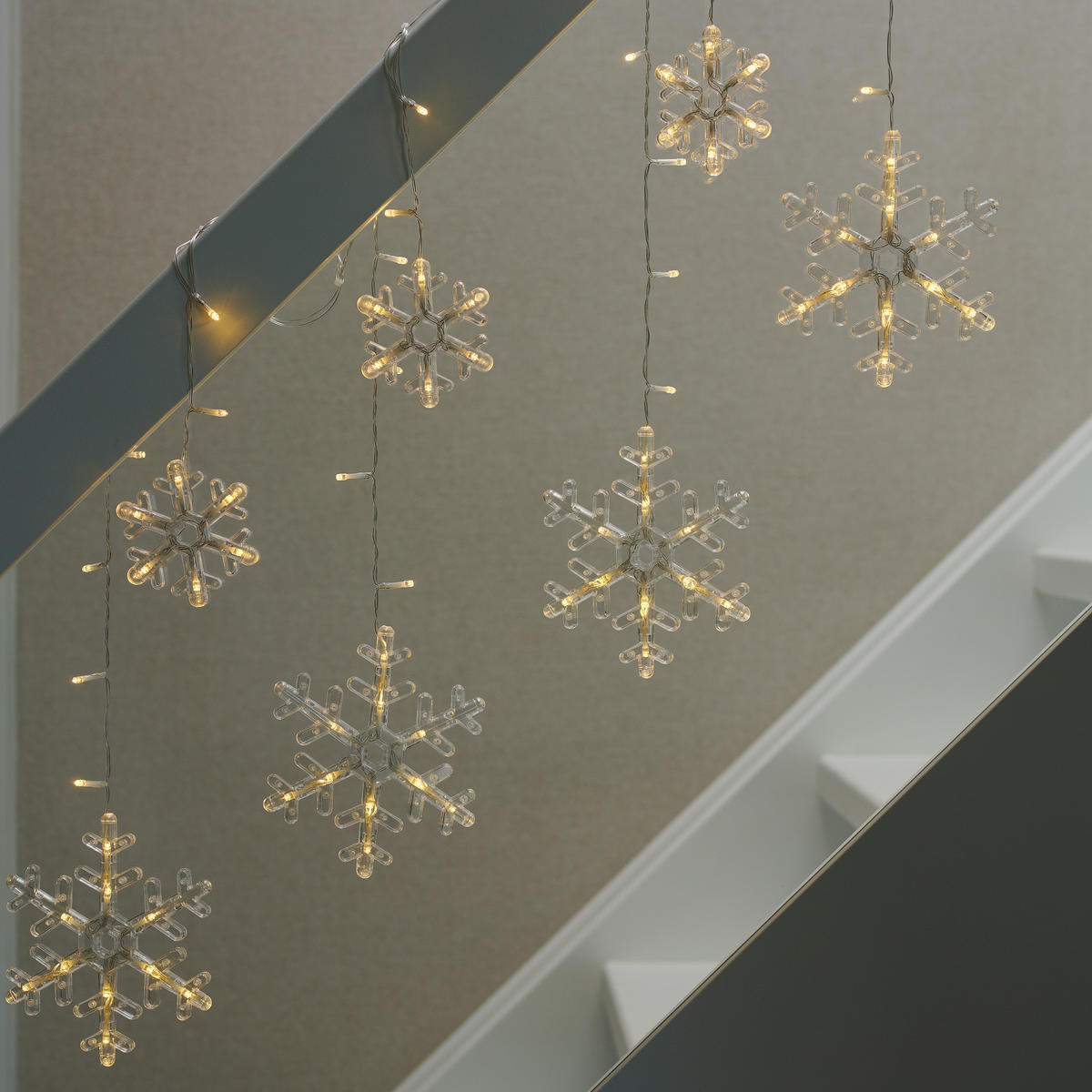 VORHANGLEUCHTEN Snowis, Transparent, 70 x 19 x 500 cm, Dekorative Christmas Weihnachtsdeko - Transparent, Kunststoff (500cm) - home&you