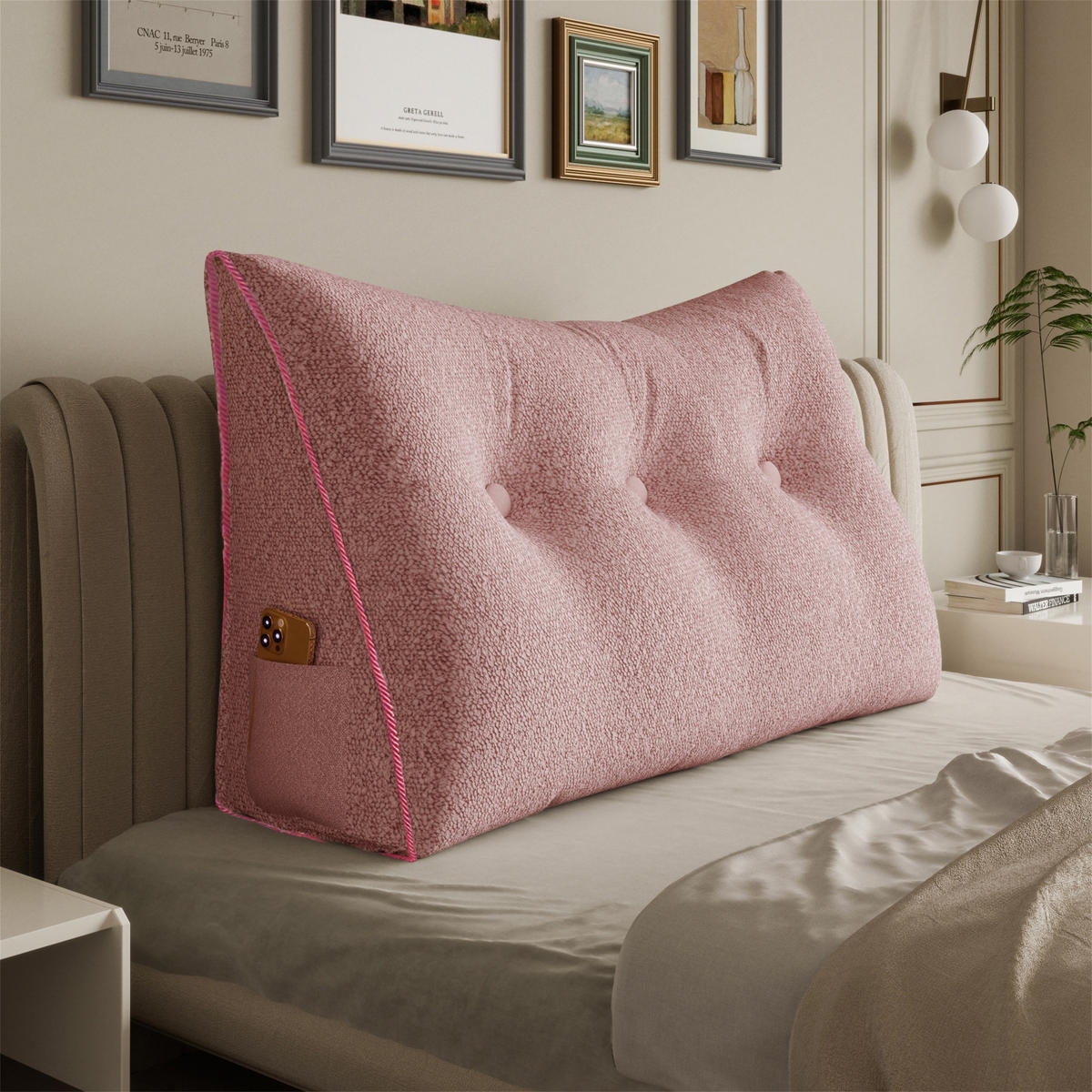 RÜCKENKISSEN Plüsch Rosa 100 cm - Altrosa, Textil (50/100cm) - Vercart
