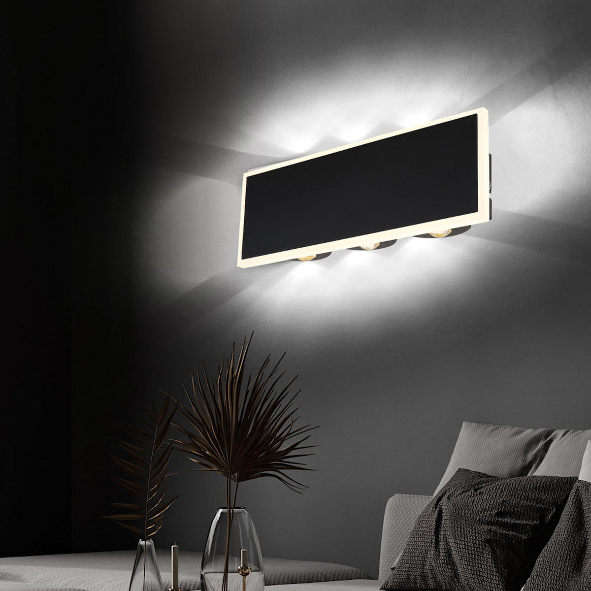 LED WANDLEUCHTE Saidy Metall Schwarz - Schwarz, Metall (25/9/25cm) - Globo Lighting