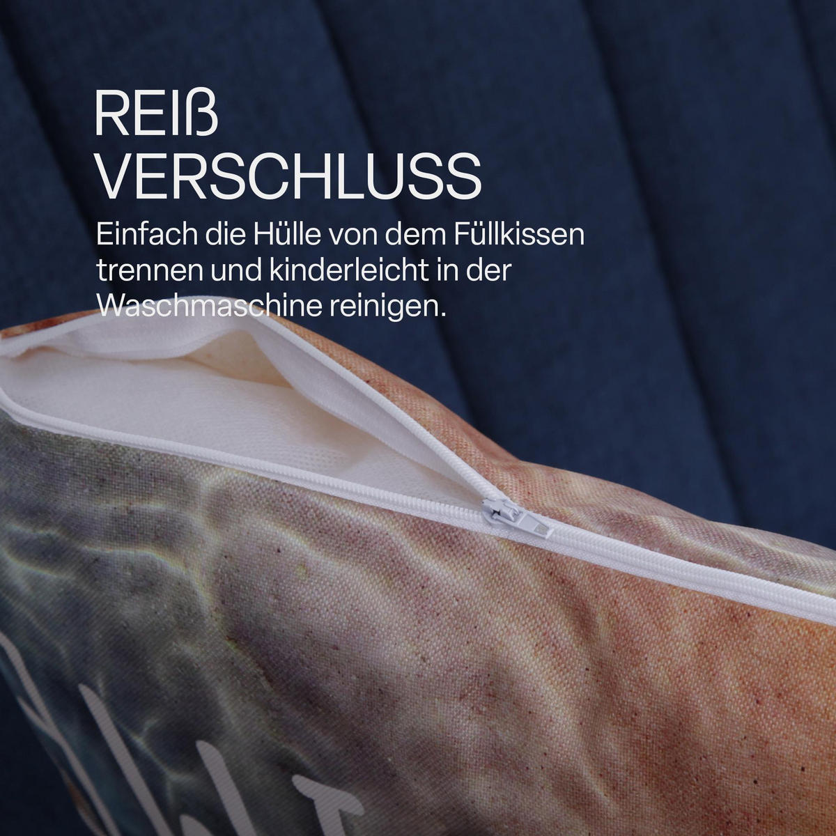 OUTDOORKISSEN 45x45 cm wasserabweisend "Beach Time" 2er-Pack - Hellblau, Kunststoff (45/45cm)