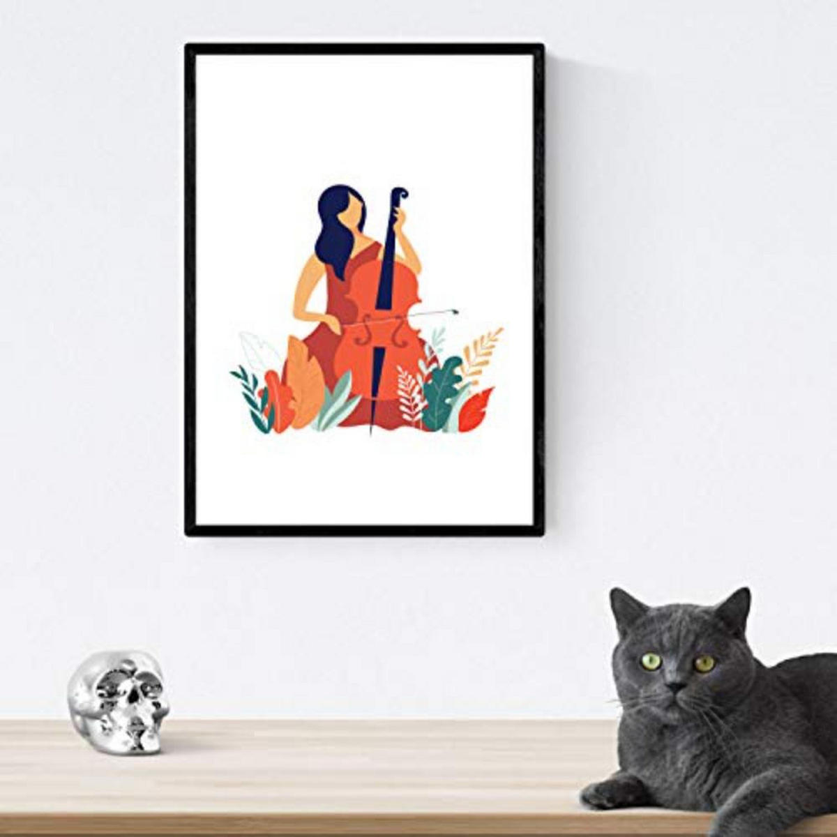 POSTER Set mit 4 Frau mit Cello A4 Rahmenlos - Klar, Papier (29.7/3cm) - Nacnic