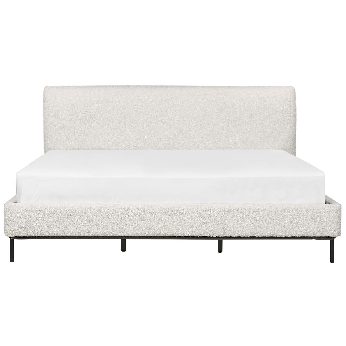 POLSTERBETT mit Lattenrost 180x200 cm Weiß Corio - Creme, Textil (180/200cm) - Beliani