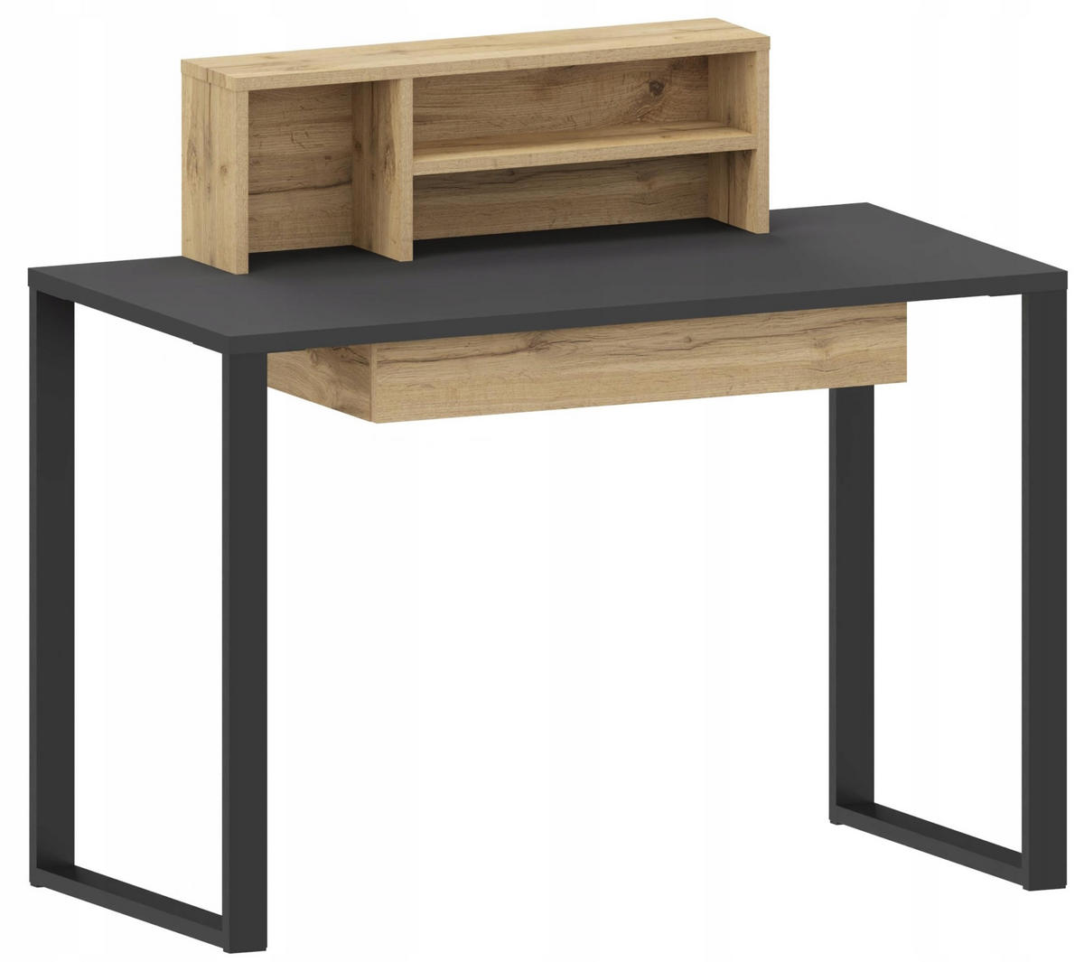 SCHREIBTISCH UNDIO Artisan Eiche-Schwarz 110/56/72 cm - Multicolor, Holzwerkstoff (56/110/72cm) - Matkam Möbel