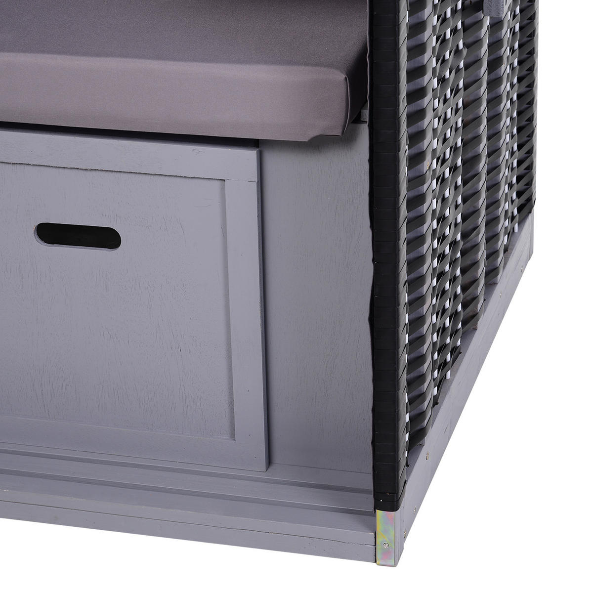 GARTENLIEGE PE Rattan Grau 118 x 79 x 50 cm - Grau, Kunststoff (79/150/118cm) - Outsunny