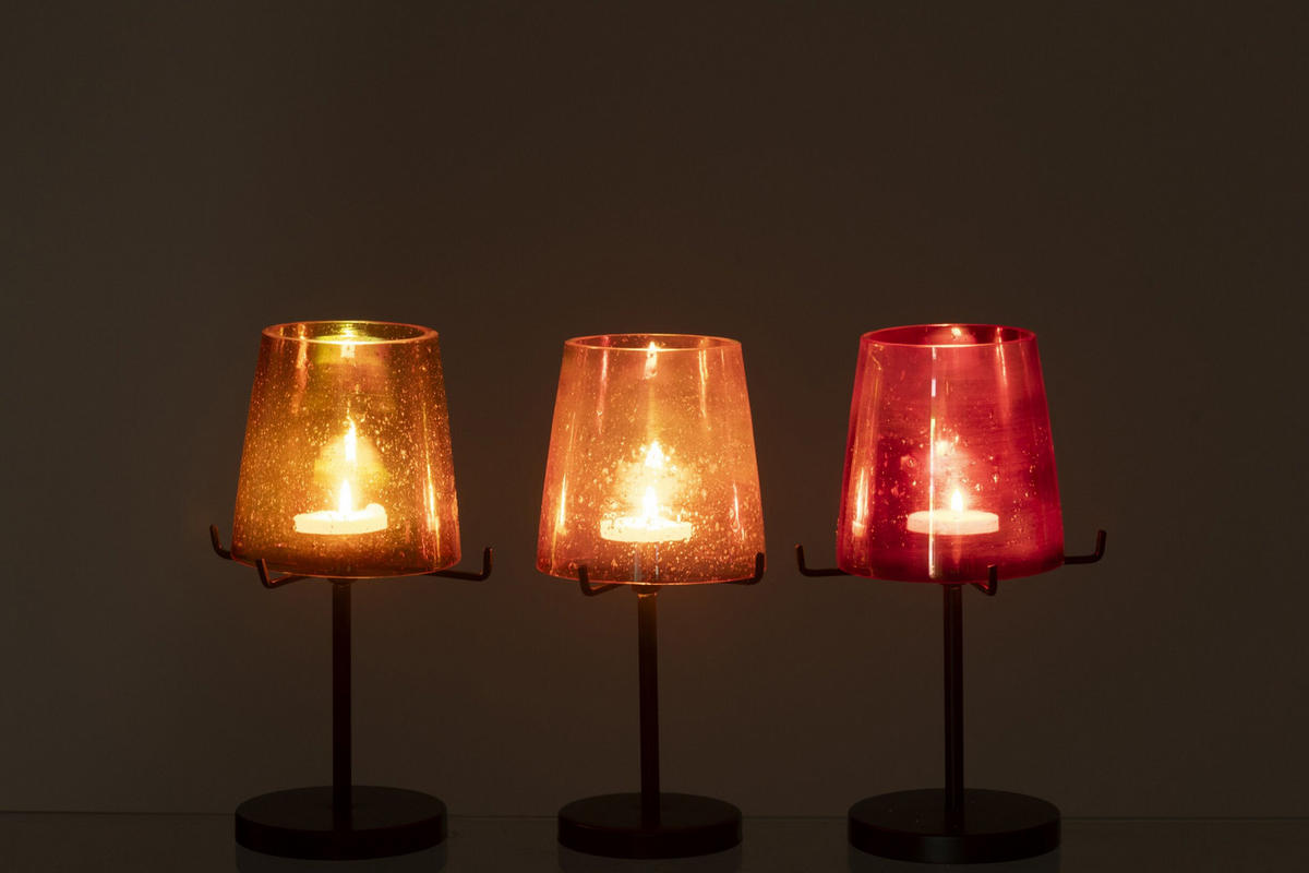 WINDLICHT OR (3ER SET) - Orange, Glas (10/20cm) - J-Line