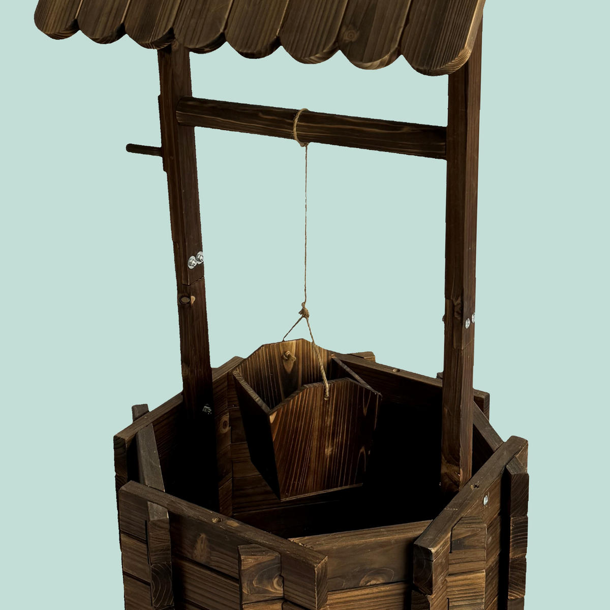 OZDOBNÝ prameň - tmavohnedá, drevo/textil (56/56/114cm) - Relaxdays