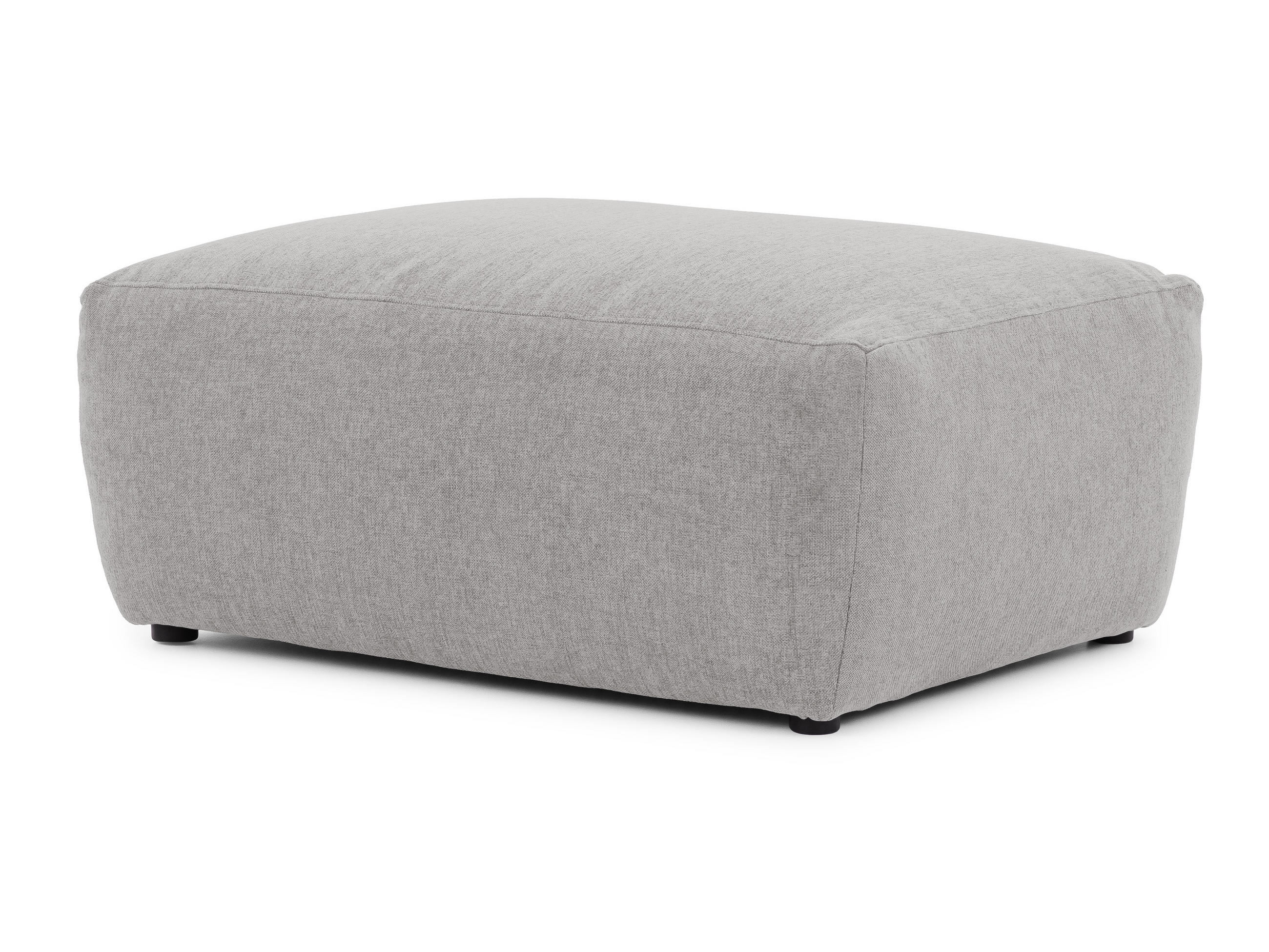 HOCKER Lennon aus Hellgrau Strukturstoff mit vielseitiger Nutzung - Hellgrau/Schwarz, Holz/Kunststoff (102/42/76cm) - S-Style