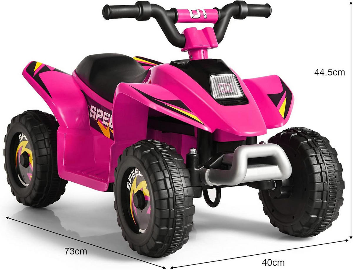 KINDERMOTORRAD 6V Elektro Kinderquad Rosa - Pink, Kunststoff (40/44.5/73cm) - COSTWAY