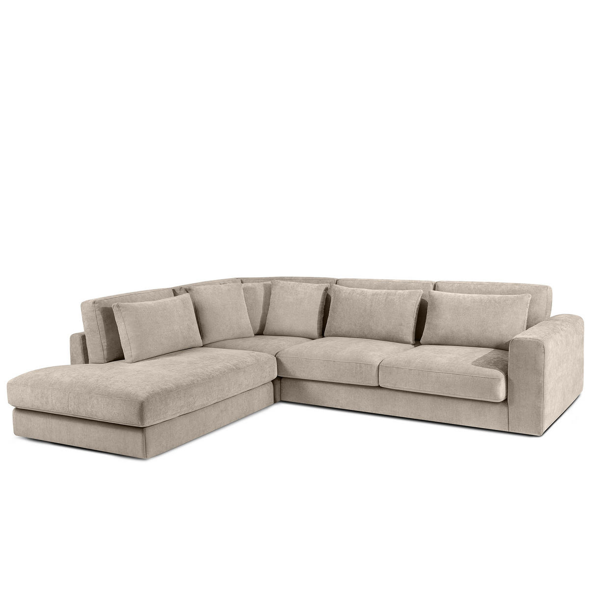 ECKSOFA links VERUS - Creme, Holz/Holzwerkstoff (297/248cm) - KONSIMO®