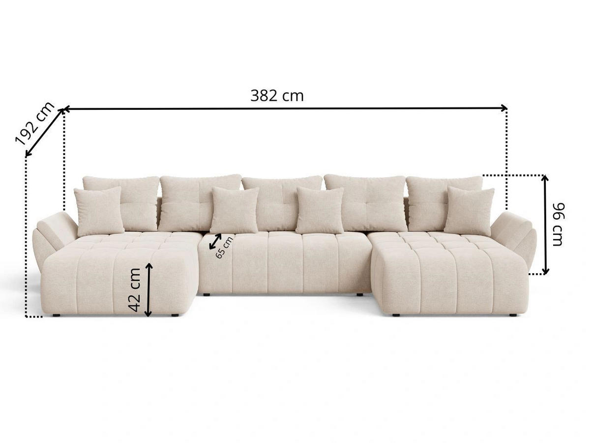 ECKSOFA Decor U Beige - Beige, Holz/Textil (382/192cm) - Graingold
