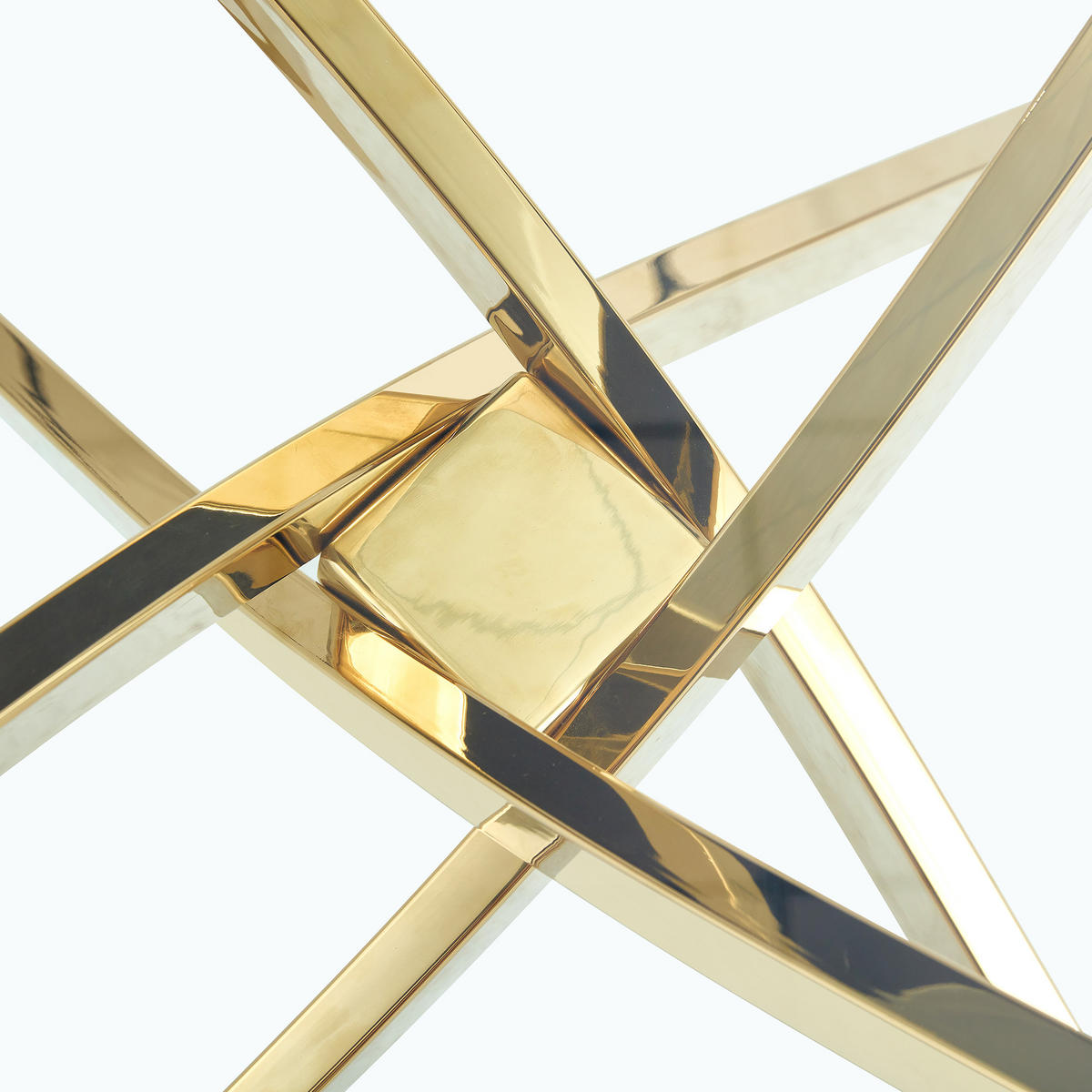 ESSTISCH runder mit goldenem Metallgestell 80/80/75 cm - Goldfarben, Metall (88/88/75cm) - Oxeza