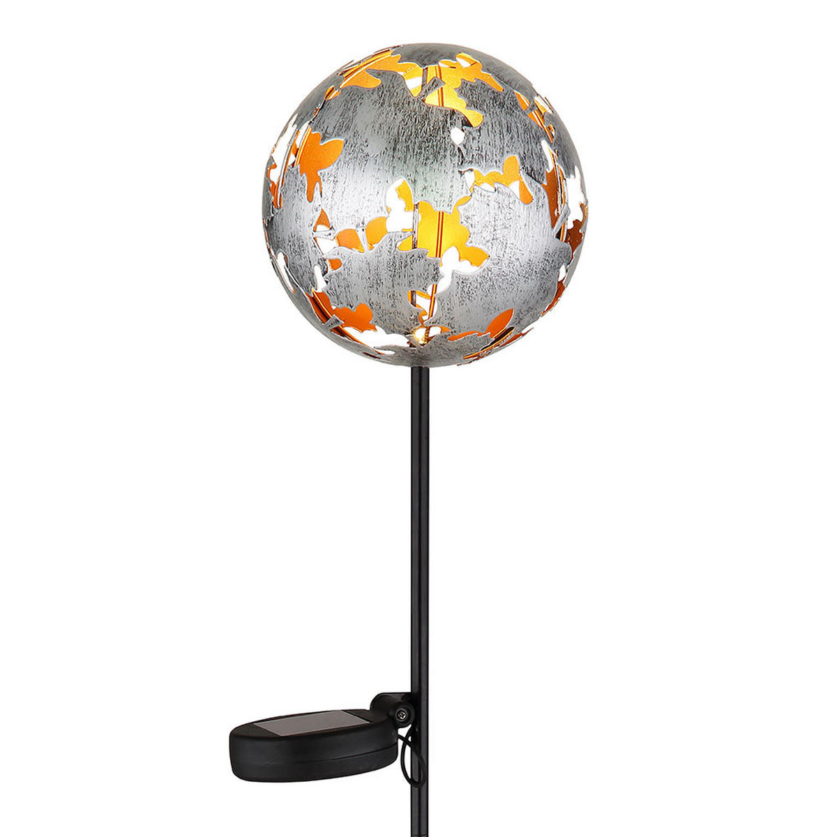 LED AUSSENLEUCHTE Metall Silber 2er Set - Silberfarben, Metall (12/12/91.5cm) - Globo Lighting