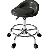 ROLLHOCKER in Schwarz 43x43x75 cm mit Rückenlehne, höhenverstellbar und 360° drehbar - Schwarz, Kunststoff (43/75/43cm) - IVMEU
