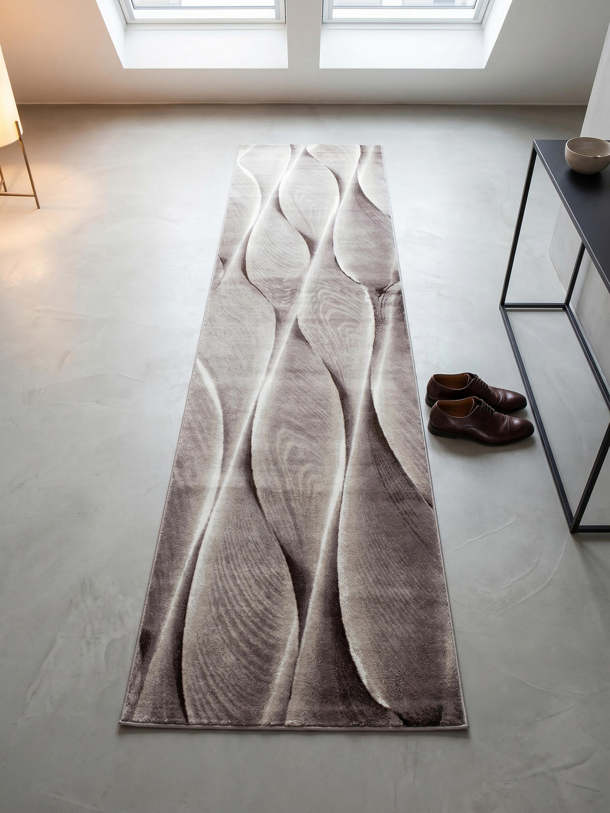 KURZFLORTEPPICH DRAU, mit Farbverlauf, Braun, 80 x 300 cm - Braun, Textil (80/300cm) - KADIMA DESIGN