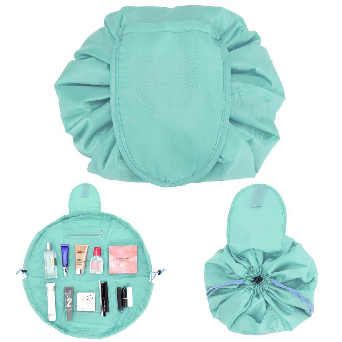 KOSMETIKTASCHE mit Reißverschlussfächern - Türkis, Kunststoff (54/62cm) - Intirilife