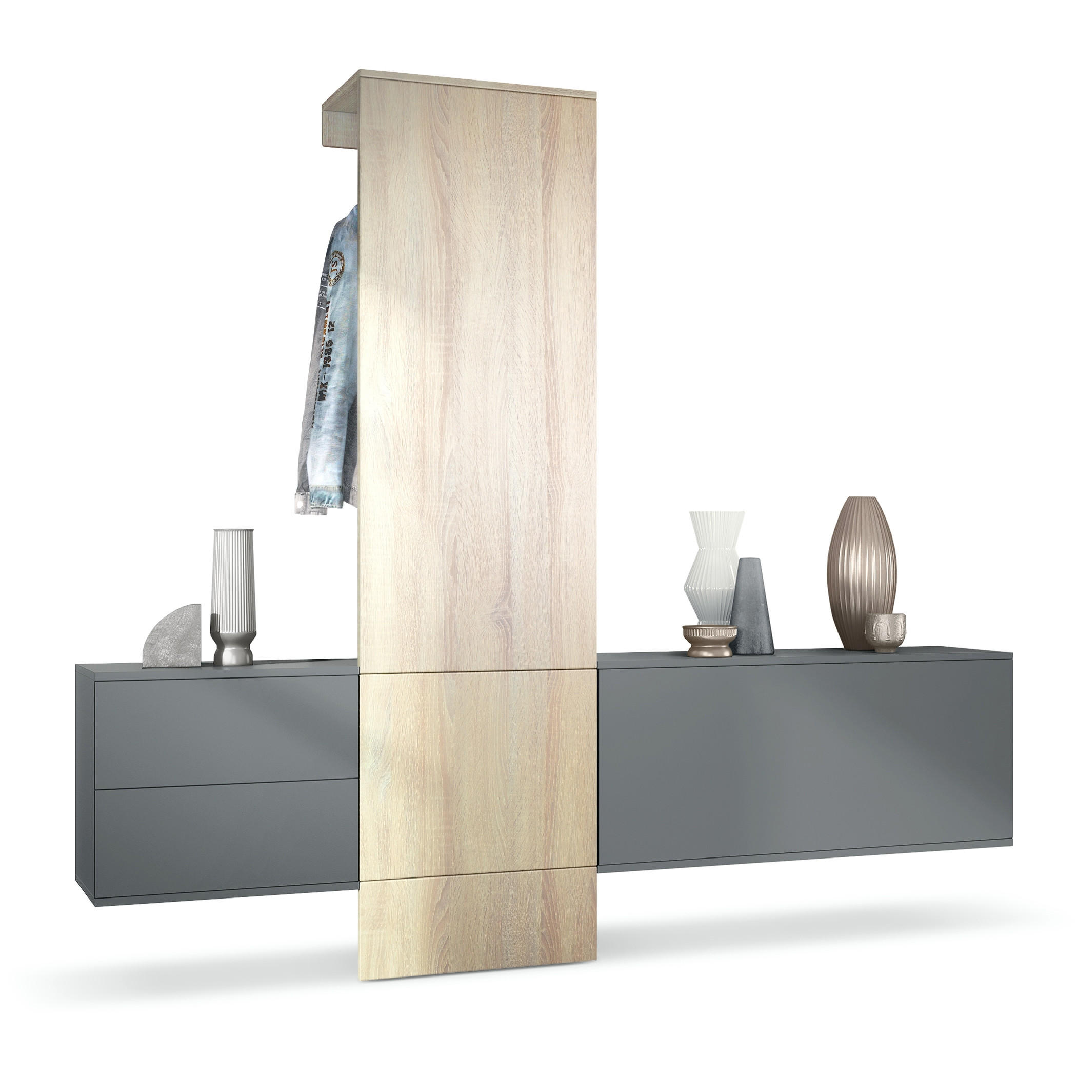 Vladon Garderobe Eiche San Remo 209x193x35 cm