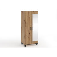 DREHTÜRENSCHRANK CORTEZA 80/193/56cm 2-türig mit Spiegel Eiche Artisan - Eiche Artisan, Holzwerkstoff (80/193/56cm) - MASSENO