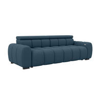 BIGSOFA ALESSIO Bouclé-Stoff Dunkelblau mit elektrischer Sitztiefenverstellung - Dunkelblau, Kunststoff/Textil (248/77/108cm) - 99rooms